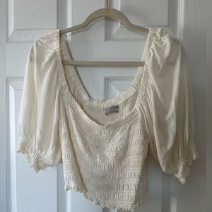 Urban Outfitters White Rouched Shirt